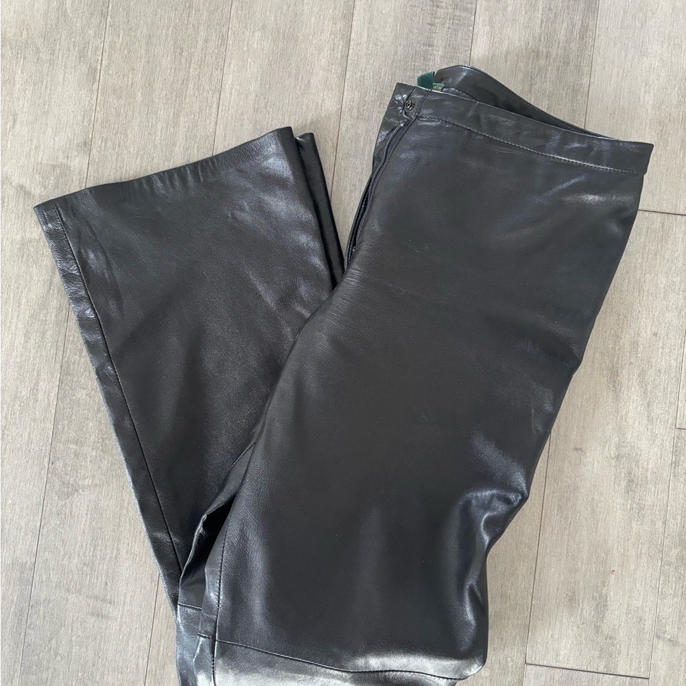 Danier Women's Genuine Leather Straight Leg Pants Size 6 Black - Picture 8 of 10